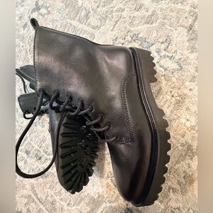Banana Republic Black Lace-Up Combat Boots